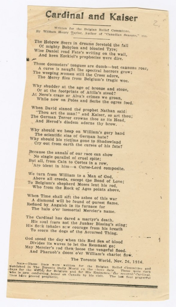 Cardinal and Kaiser. 1914-1918. Harris Broadsides.