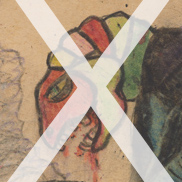 Letter "X" over artwork of monster, and link to Case 3 of Exhibit