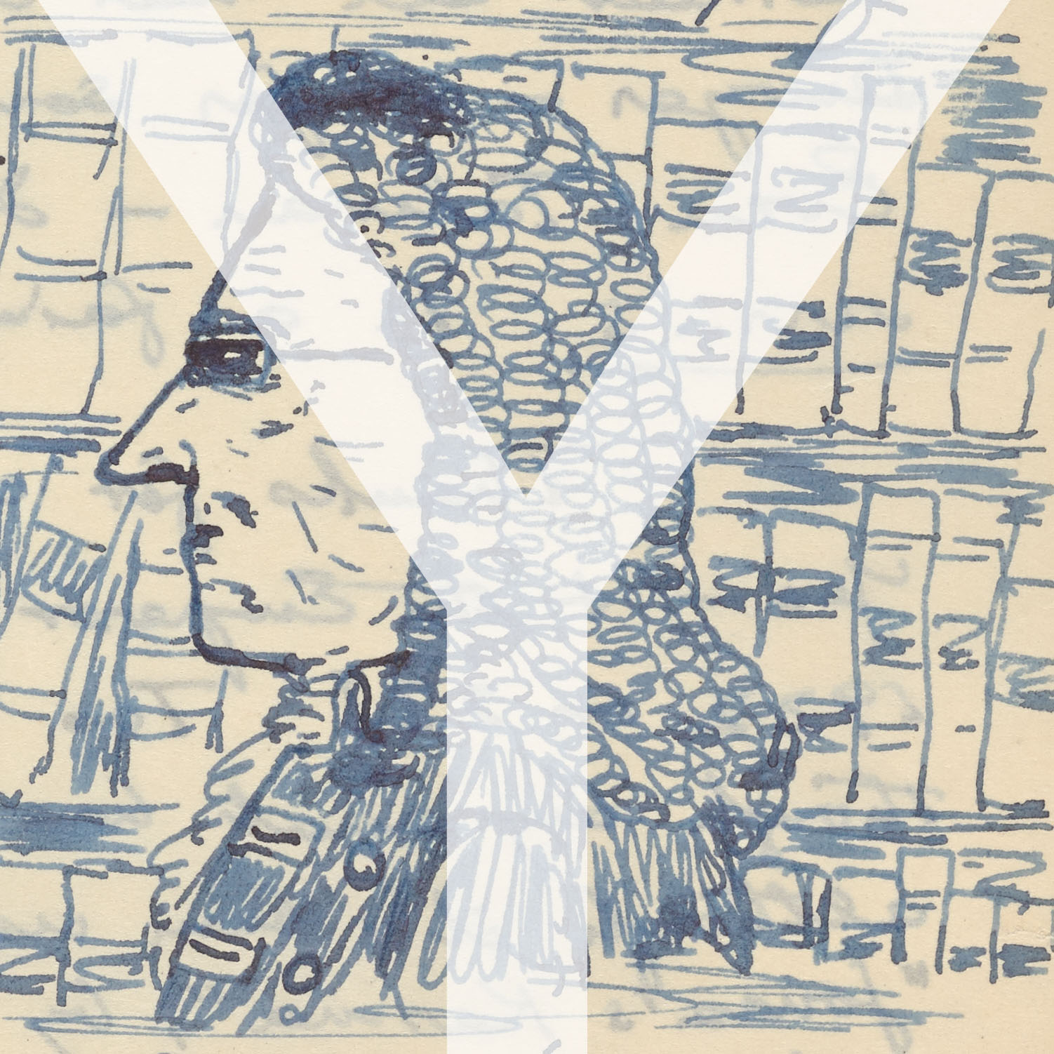 Letter "Y" over drawing of person and books, and link to Case 7 of Exhibit