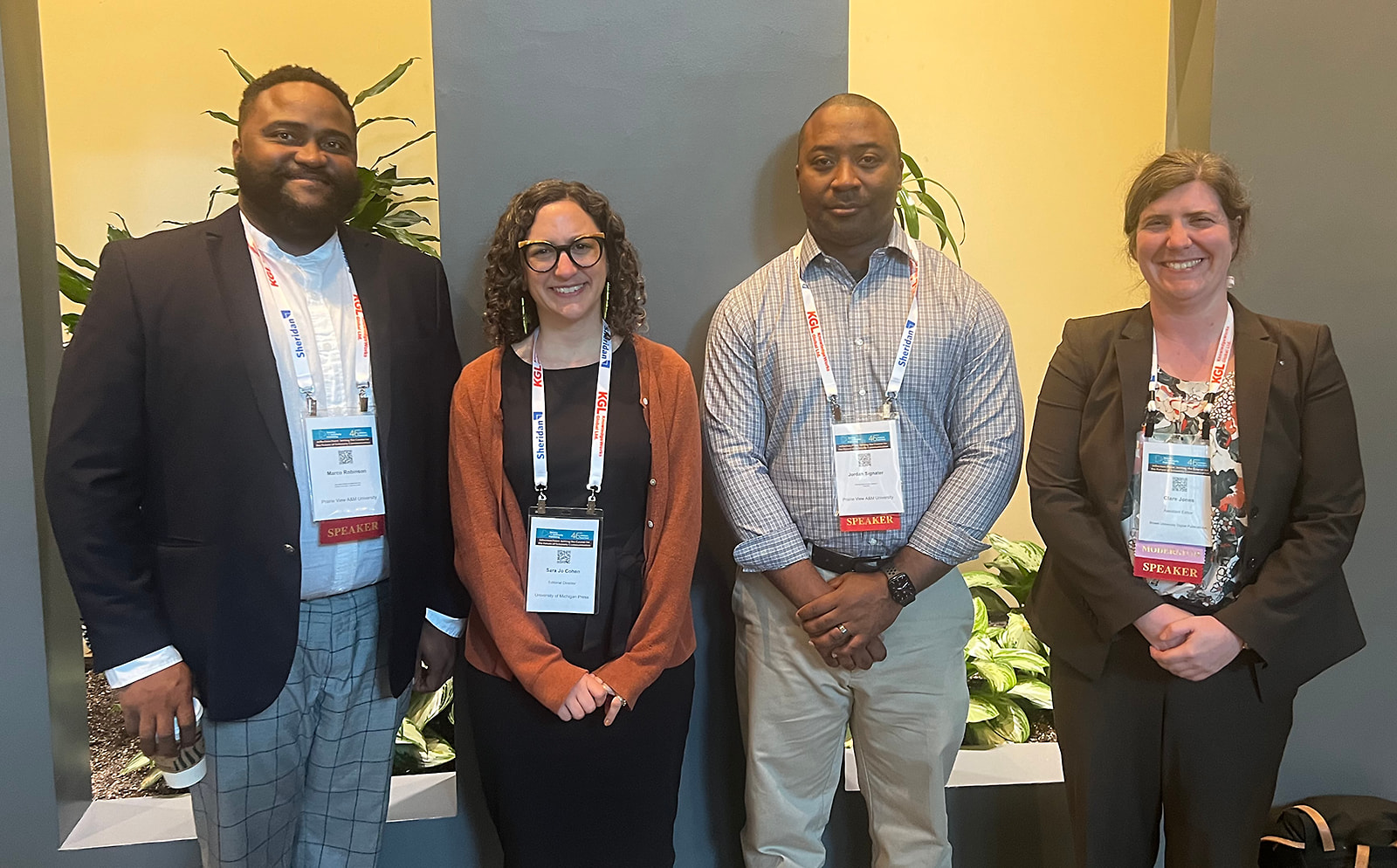 group shot of Advancing HBCU Scholarship program participants Marco Robinson, Sara Jo Cohen, Jordan Signater, and Clare Jones