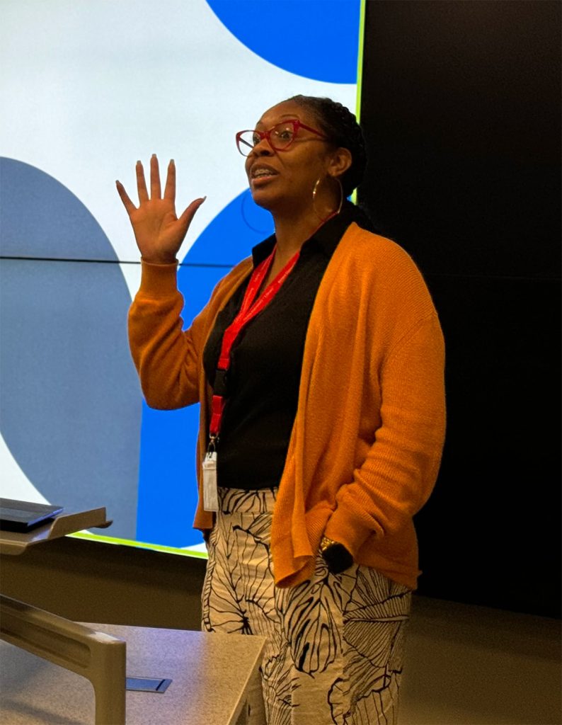 TaKeia Anthony standing and speaking