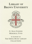 Customized digital bookplate for D. Sean Sumner Memorial Fund for the Orwig Music Library Fund