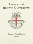 Customized digital bookplate for Robert Gale Noyes Fund