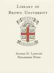 Customized digital bookplate for Alfred G. Langley Philosophy Fund