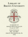 Customized digital bookplate for Arthur M. Allen Memorial Fund