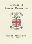 Customized digital bookplate for Eugene U. and Alice S. Morin Book Fund