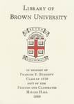 Customized digital bookplate for Frances Young Burnett Memorial Fund