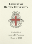 Customized digital bookplate for Joseph H. Farnham Fund