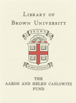 Customized digital bookplate for Aaron and Helen Caslowitz Library Fund