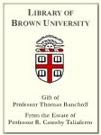 Customized digital bookplate for Professor Thomas Banchoff, From the Estate of Professor R. Catesby Taliaferro