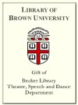 Customized digital bookplate for Becker Library, Theatre, Speech and Dance Dept.