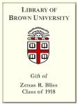 Customized digital bookplate for Zenas R. Bliss, Class of 1918