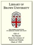 Customized digital bookplate for Paz Braude, From the Library of Rabbi Joel Braude, Class of 1963, to the Harris Collection