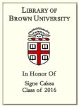 Signe Caksa, Class of 2016