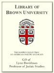 Customized digital bookplate for Professor Lynn Davidman to the Harris Collection