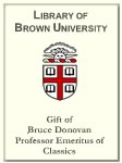 Customized digital bookplate for Bruce Donovan, Professor Emeritus of Classics