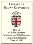 Customized digital bookplate for B. Allen Flaxman, In Memory of His Daughter, Lisa Judith Flaxman, Class of 1987