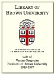 Customized digital bookplate for Vartan Gregorian to the Harris Collection