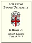 Sofia B. Kadieva, Class of 2016