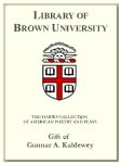 Customized digital bookplate for Gunnar A. Kaldewey to the Harris Collection
