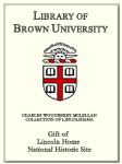Customized digital bookplate for Lincoln Home National Historic Site to the Lincoln Collection