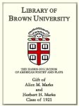 Customized digital bookplate for Alice M. Marks and Herbert H. Marks to the Harris Collection