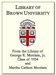 Customized digital bookplate for From the Library of George R. Merriam, Jr., Class of 1934 and Martha Carlson Merriam