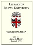 Customized digital bookplate for Elisha C. Mowry, Class of 1904, to the Lincoln Collection
