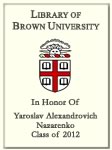 Yaroslav Alexandrovich Nazarenko, Class of 2012