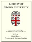 Customized digital bookplate for Professor Carol Poore to the Harris Collection