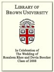 Customized digital bookplate for Rosaleen Rhee and Devin Beecher