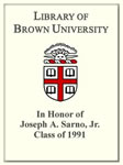 Customized digital bookplate for Joseph A. Sarno, Jr., Class of 1991