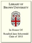 Rosalind Jane Schonwald, Class of 2012