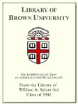 Customized digital bookplate for William A. Spicer 3rd, Class of 1942, to the Harris Collection