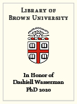 Dashiell Wasserman, PhD 2020