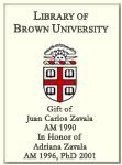 Customized digital bookplate for Juan Carlos Zavala, In Honor of Adriana Zavala