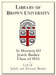 Customized digital bookplate for Jessie Barker, Class of 1933