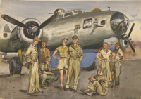 Group of Soldiers in front of plane (1941)