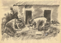 Prisoners of war over maps (1944)