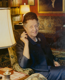 Anne S. K. Brown in Library of Nightingale-Brown House.