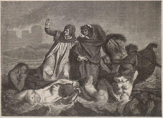 Delacroix, Eugène, 1798-1863, "Dante et Virgile" ("La barque de Dante")