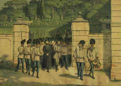 Anonimo, U. Bassi taken to his execution (1860)