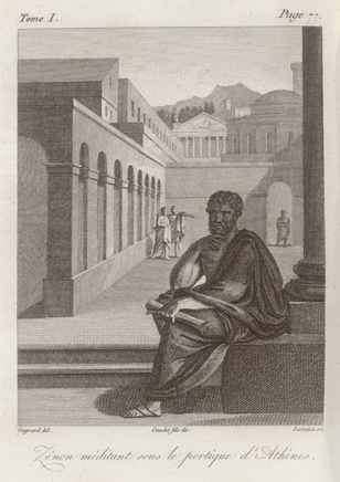 "Zénon méditant sous le portique d’Athènes"