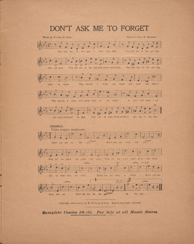 Bratton's "Don't Ask Me to Forget"