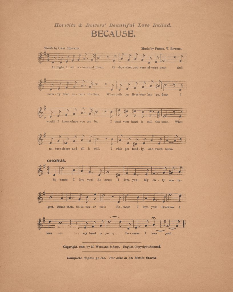 Horwitz & Bower's Beautiful Love Ballad: Because