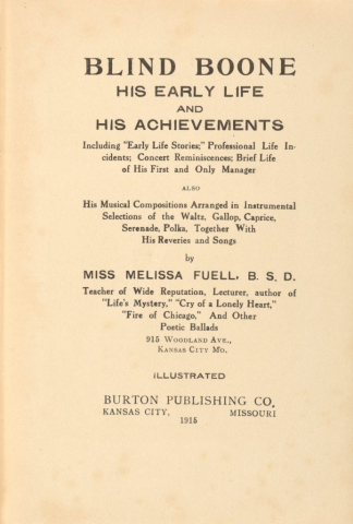 Blind Boone: His Early Life and His Achievements cover