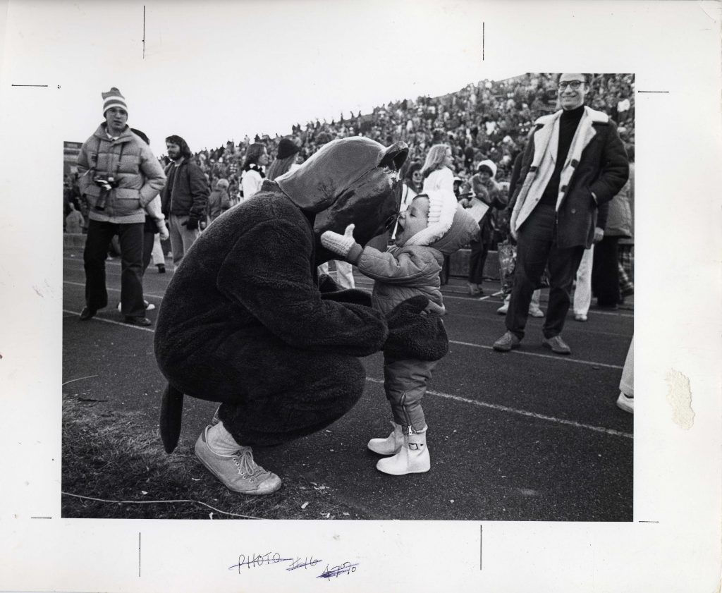 Bear hugging a kid