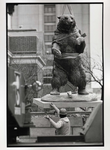 Relocation of Bronze Bruno, May 1992