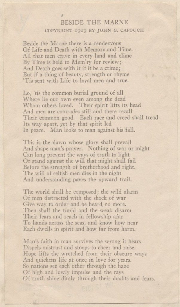 Beside the Marne. 1919. Harris Broadsides.