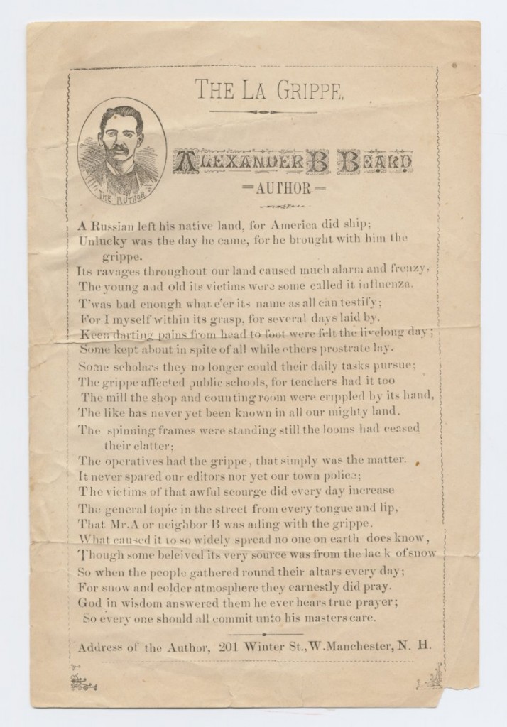 The La Grippe. 1918. Harris Broadsides.